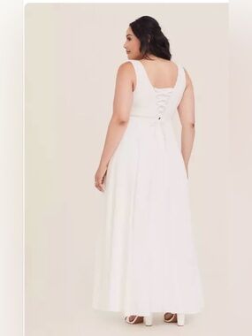 Torrid Ivory Satin Jacquard Gown